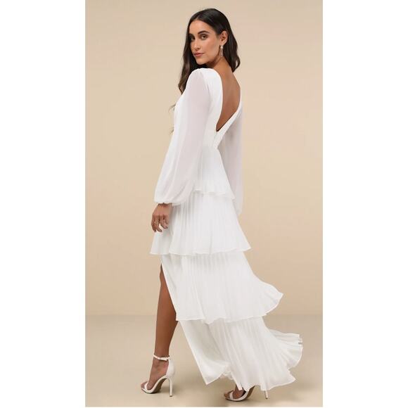 Lulu's Elegant White Maxi Dress - Picture 6 of 12